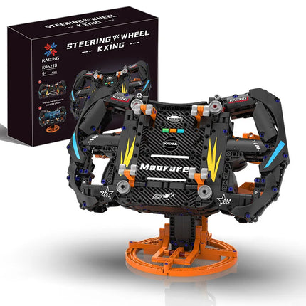 Mechanical Steering Wheel Building Blocks Set Formula Racing Sports Ca Desktop Ornament DIY Toy Holiday Gift Creative Home Decor