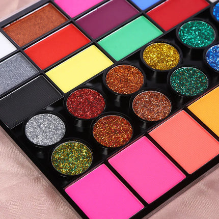 42 Colors Water Soluble Face Body Painting Set UV Neon Glitter Face Paint Art Halloween Christmas Party Body Paint Makeup Kit