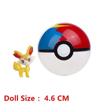 Pokemon Pokeball With Cartoon Movie Anime Figure Pikachu Charmander Eevee Squirtle Vulpix Quality Pet Action Model Toys Gifts