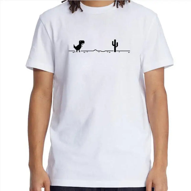 Men's T-shirts Printed Dinosaur Cactus Funny Tops Summer Cotton T-shirt for Men Casual O-Neck Tee Shirts Streetwear Basic Top