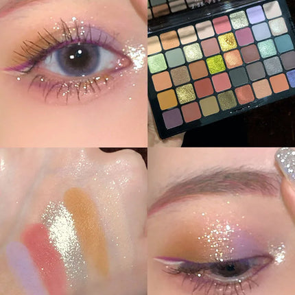 Shimmer Eyeshadow Palette 40 Colors Eye Shadows Matte Glitter Pigment Eye Shadows Wterproof Korean Eye Makeup Palette Cosmetics
