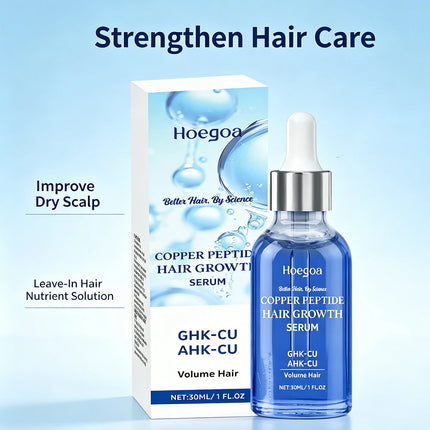Copper Peptide Hair Serum GHK Cu Hair Growth Activate Follicles Strengthen Roots Thicker Hair Dry Scalp Anti Breakage Daily Care