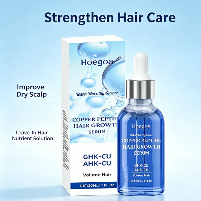 Copper Peptide Hair Serum GHK Cu Hair Growth Activate Follicles Strengthen Roots Thicker Hair Dry Scalp Anti Breakage Daily Care