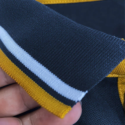Men's Summer Short-sleeved Polo Shirt with A Collar and Contrasting Color Stripes - Fashionable and Casual Attire