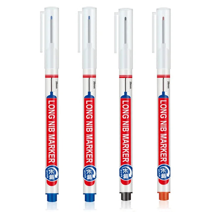 4Pcs/Set 20mm Deep Hole Long Nib Head Markers For Metal Perforating Pen Waterproof Bathroom Woodworking Decoration Multi-Purpose