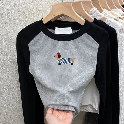 Girls Pure Cotton Long Sleeve T-shirt Spring Autumn Base Layer Shirt Inner Wear Children's Clothing Casual Slim Fit Round Neck