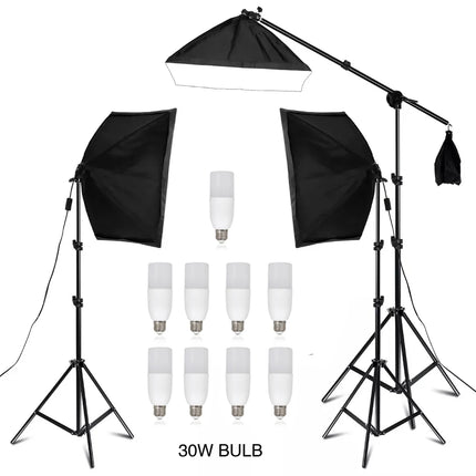 SH Photography Softbox Lighting Kit Four Lamp Softbox Kit 50x70CM Soft Box Equipment E27 Base For Photo Studio Kit Shooting