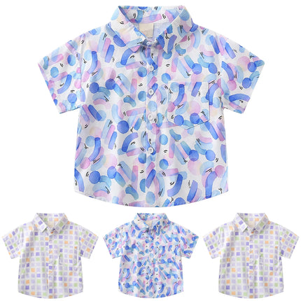 Neon T Shirts Boys Boys And Toddlers' Short Sleeve Shirts Fashion Boys Turndown Printed Shirt детская одежда