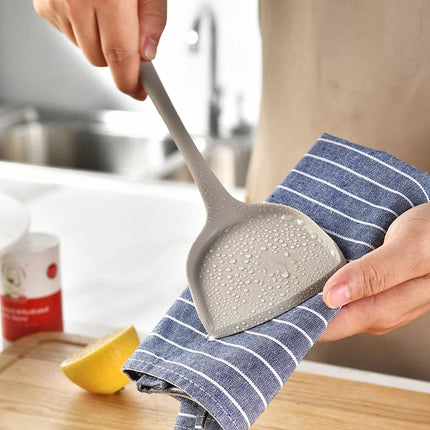 15Pcs Khaki Food Grade Silicone Kitchen Cookware Utensils Turner Spatula Soup Spoon Practical Cooking Tool Kitchenware Set