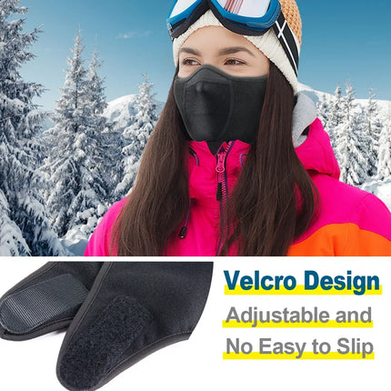 Fashion Winter Thermal Balaclava Full Face Mask Skiing Hat Bandana Hat Windproof Snowboard Scarves Women's Men Helmet Cap Black