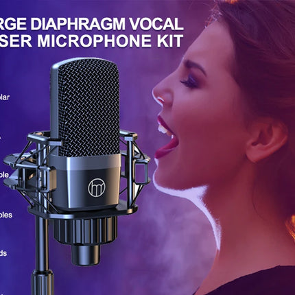 Zealsound Professional Podcast Microphone SoundCard Kit for PC Smartphone Laptop Computer Vlog Recording Live Streaming YouTube