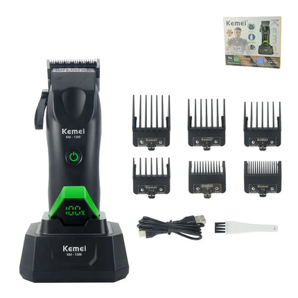 Kemei Clippers Professional Hair Clipper Adjustable Hair Trimmer Hair Care Appliance LED Display Clipper for Men KM-1386 KM-1385