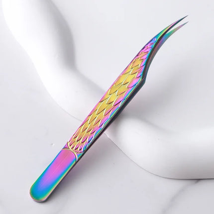 Professional Eyelash Tweezers for Lash Extension, Stainless Steel High Precision Eyelash Extension Eyebrow Tweezers