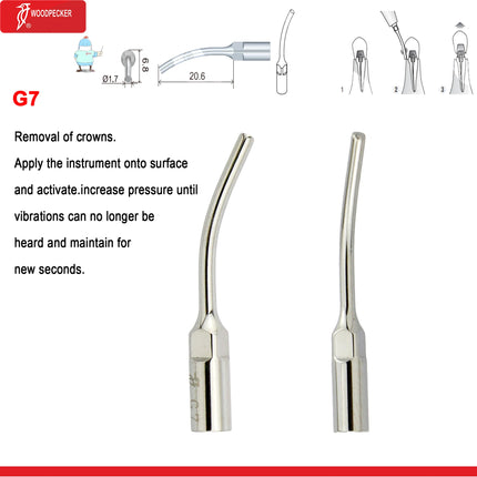 Original Woodpecker Dental Scaler Tips Ultrasonic Scaling Tip G1 G2 G3 G4 G5 G6 G7 G8 Fit For EMS UDS