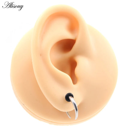 2PCS Stainless Steel C Shape Buffalo Horn Ear Taper Stretcher Expander Septum Captive Tragus Cartilage Piercing Body Jewelry