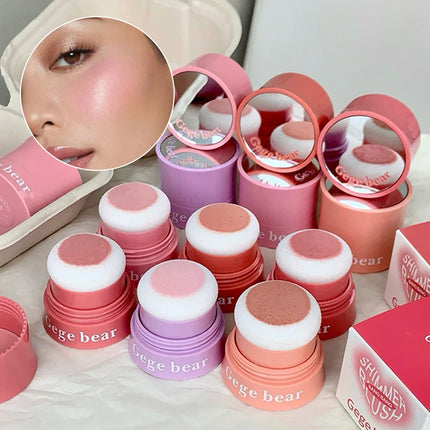 Gege Bear Puffy blush, naturally looking young, Korean style brightening and energetic, natural makeup application