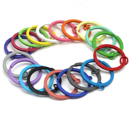 10-20pcs/Pack Colorful Key Ring Key Chain Accessories 30mm Round Split Keychain DIY Metal Key Holder Split Rings Wholesale