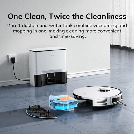 ILIFE A30 PRO 5000Pa Suction, Robot Vacuum and Mop Combo, Self emptying, 60 day capacity,  App/remote , 180 minute running time