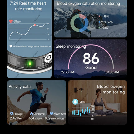 R10 Smart Ring with Charging Case for Men Women, Health and Sleep Monitor, 5ATM Waterproof, Multi-sport Mode, Smartring 2026 New