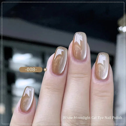 Porcelain White Magnetic Cat Eye Gel Nude Color Sparkling Glitter Semi Permanent Nail Art Soak Off Led Uv Gel Nail Varnishe