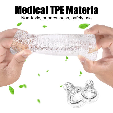 Hand Suction Male Masturbator Penis Pump Vibrators Artificial Vaginal Real Pussy for Men Cock Exerciser Glans Sucking Sex Toy 18