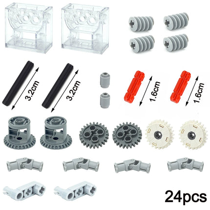MOC Bricks Technical Accessories Bulk Multiple Sizes Gear Cross Axles Set Compatible Building Blocks Educational  Leduo Toy