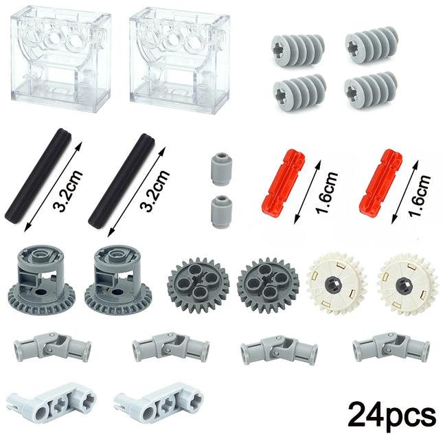 MOC Bricks Technical Accessories Bulk Multiple Sizes Gear Cross Axles Set Compatible Building Blocks Educational  Leduo Toy