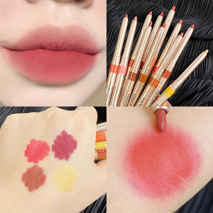 Automatic Rotary Lip Liner Easy Makeup Colour Lipstick Pencil Waterproof Long-lasting Matte Lipsticks Portable Girls Cosmetics