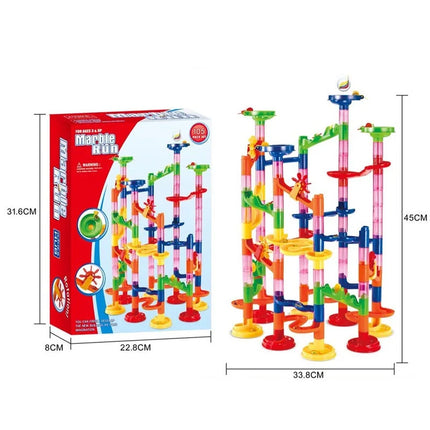 Marble Run Race Track Building Blocks Kids DIY Maze Ball Roll Toy Marble Run Race Coaster Set Marble Slide Pipes  Puzzle Toys