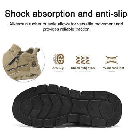 Men's Waterproof Casual Sneakers, Thick-Sole Wear-Resistant Sports Shoes, Non-Slip Comfortable Breathable, Fashionable Practical