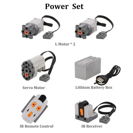 2WD RC Car Chassis Electric Set Two-wheel Drive Technical Car Chassis Bricks with Suspension Shocks IR Remote Control Reciever