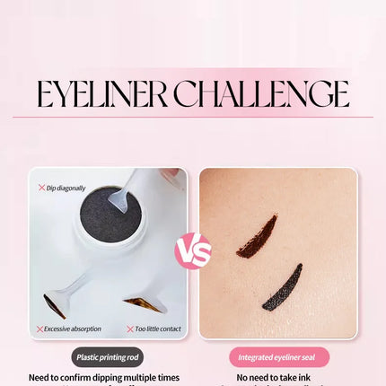 QXQY Easy Stamp Wing Eyeliner Pen - Dual Ended (Stamp + Pencil), Waterproof, Quick Dry, All Day Wear, Foolproof Application, Mus