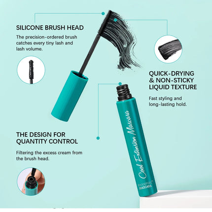 Cool Extension Mascara Eyelashes Long Lasting Curled Sweatproof Mascara Black Silk Fibre Make Up Beauty Korean Cosmetics