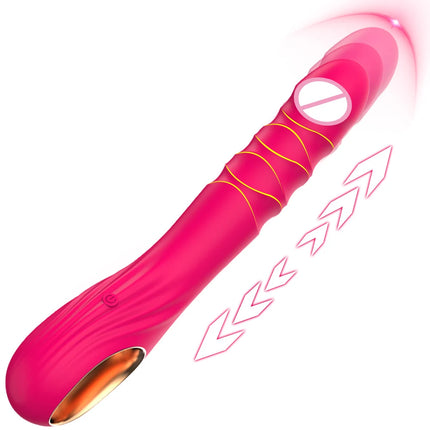 Beginner Thrusting Telescopic Dildo Vibrators Female G Spot Clitoral Anal Stimulation Retractable Vaginal Toy Sex Toys for Women