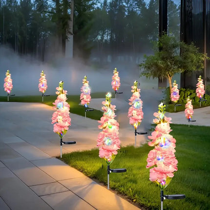 1pc Solar powered hyacinth lawn lights are suitable for courtyards, trails, holiday gatherings, gardens, and Mother's Day gifts