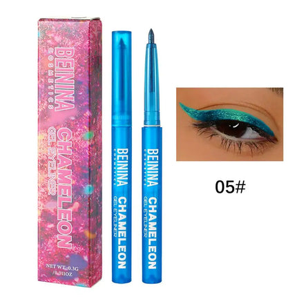 Shiny Chameleon Metallic Blue Eyeliner Gel Pen Eyeshadow Multicolor Eye Liner Pearlescent Polarized Glitter Eyes Pigment Makeup