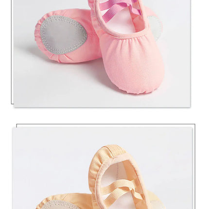 Girls Ballet Dance Shoes Soft Sole Kids Practice Slippers Non-Slip Cat Paw Gymnastics Yoga Flats Breathable Dancewear