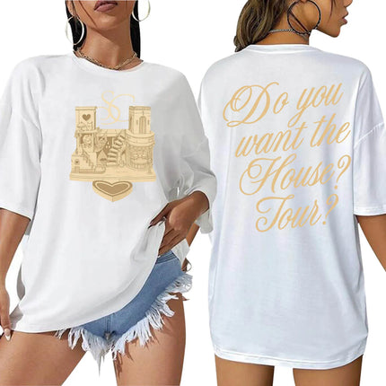Sabrina Carpenter House Tour 2025 Shirt for Fan Gift Graphic Shirt Urban Style Printed T-Shirt Design in Vibrant Colors harajuku