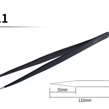 2/6pcs Precision Tweezers Set ESD Anti-Static Stainless Steel Tweezers Repair Tools for Electronics Repair Soldering Craft Tools