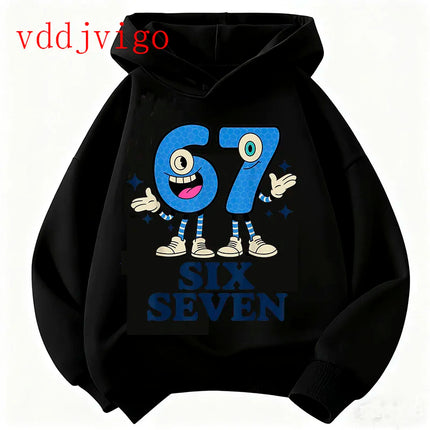 Hoodie 67 Six Seven Clothing Steal A BrainRot Cartoon Girls Boy Hooded Italian Brainrot Sweatshirt Children Korean Tops Girls
