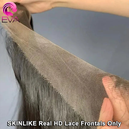 Eva Hair Real HD Lace Frontal Only Full 13x6 13x4 Invisible Melt Skin Lace 5x5 6x6 7x5 HD Closure Human Hair Body Wave&Straight
