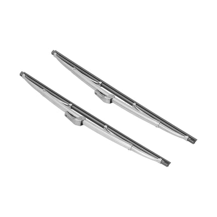 Front Wiper Blades 12in/30.48cm Front Windshield Wiper Blades Stainless Steel Polished Silver Universal for Car Wiper Blade Set