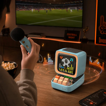Divoom Ditoo-Pro Retro Pixel Art Bluetooth Portable Speaker Alarm Clock DIY LED Display Board, Cute Gift Home Light Decoration