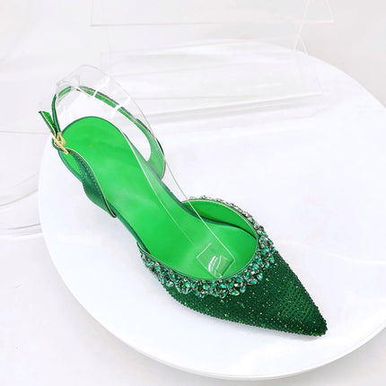 Insightlink Lady High Heels Crystals Shoes and Bag Set Rhinestone Handbag with Sandals for Wedding Gems Clutch Purse with Shoes