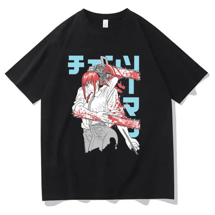 Chainsaw Man cotton shirt teen University graphic Grunge Retro t-shirt Classic Punk 2000s Trendy