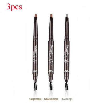 5 Colors Double Head Eyebrow Pencil Waterproof Long Lasting Sweat-proof Natural Wild Brows Shaping Drawing Easy Coloring Makeup