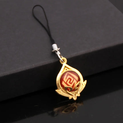 Game Genshin Impact Vision Keychain Luminous 7 Element Double Side Glass Pendant Eye Of Original Keyring Phone Charms Souvenir