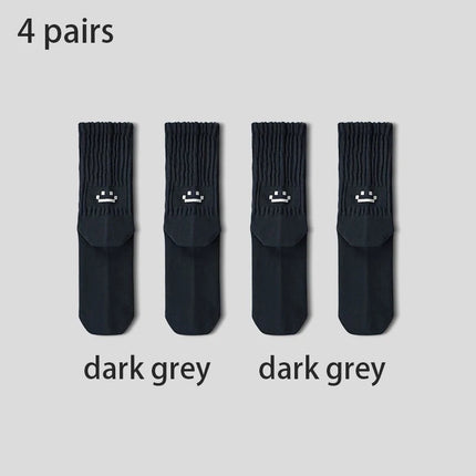 4 Pairs Men's Cotton Work Socks Cushioned Long Running Breathable Ankle Crew Socks  Casual Socks for Men Cycling socks