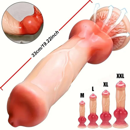Huge Dog Fake Penis Realistic Dildo Double Penetration Anal Plug Monster Cock Vagina Masturbation Adult Sex Toys for Women Men