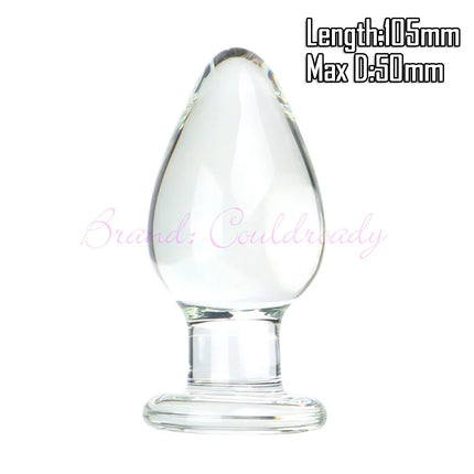 Large Crystal Butt Plug Vagina Ball Big Pyrex Glass Anal Dildo Bead Adult Sex Toys for Women Men Gay Masturbator